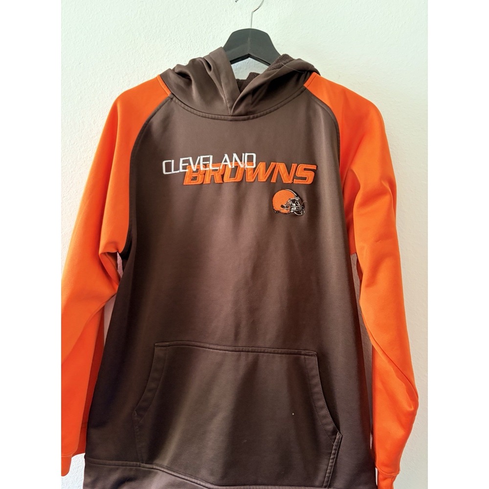 Cleveland Browns Reebok Hoodie Youth XL 18/20 Brown Orange NFL Football